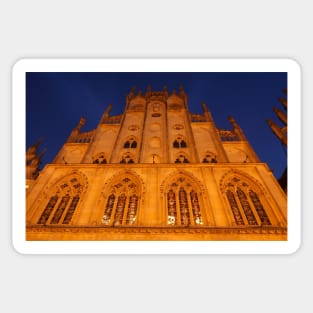 Town hall, dusk, evening, Munster, city, Westphalia Sticker